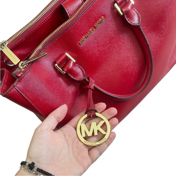MICHAEL KORS Red Leather Satchel - Picture 9 of 15
